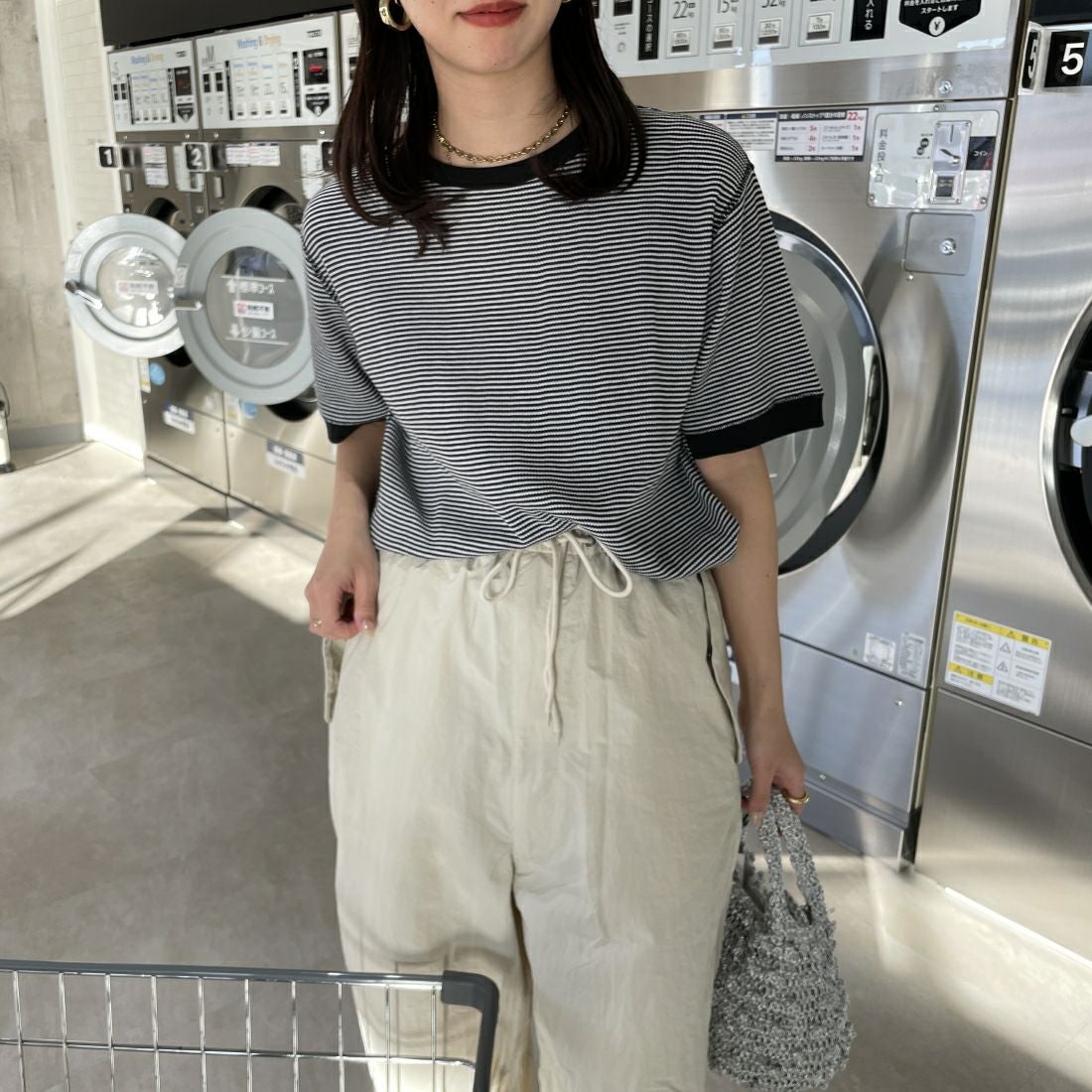 BLK/OFF&&モデル身長：163cm　着用サイズ：F&&