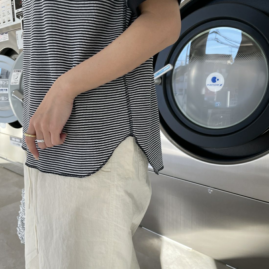 Health knit [ヘルスニット] 別注 ワッフルクルーネックTシャツ [HR24S-L022IN-JF] BLK/OFF