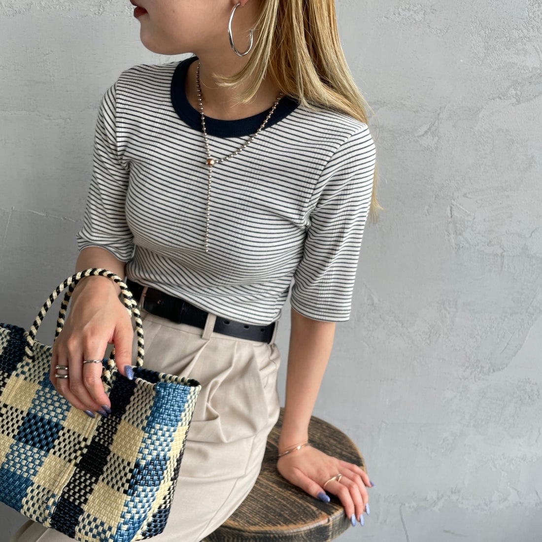 NAVY&&モデル身長：156cm 着用サイズ：F&&