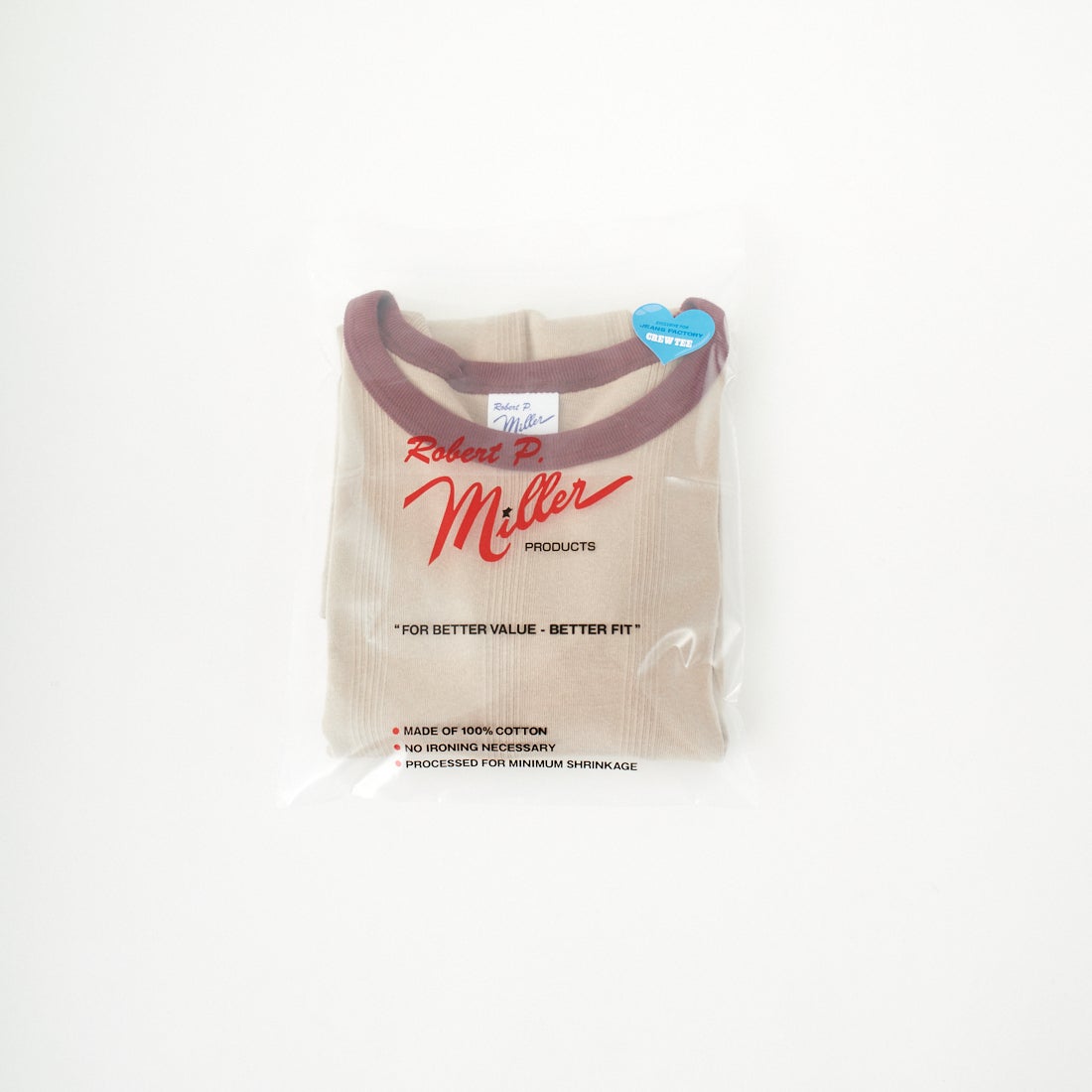 Robert P.Miller [ロバートピーミラー] 別注 5分袖クルーネックTシャツ [RM241-248IN-JF] BEIGE
