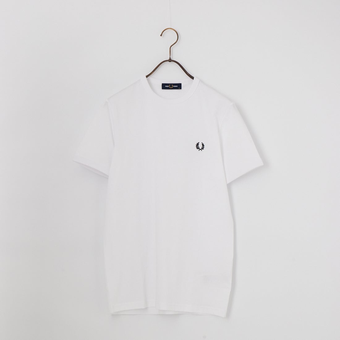 FRED PERRY [フレッドペリー] ワンポイントロゴ刺繍 ショートスリーブ リンガーTシャツ [M3519] 100 WHITE