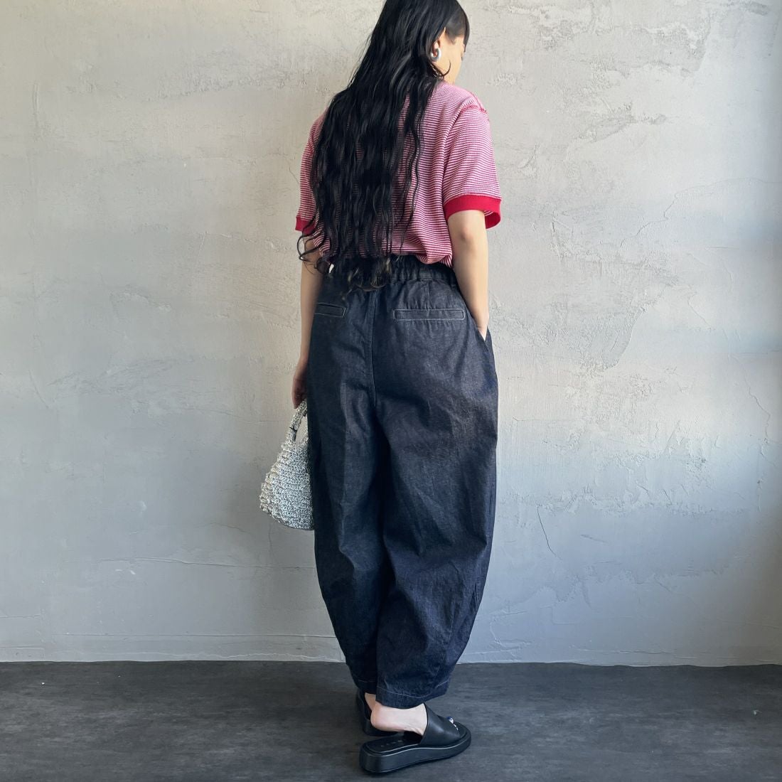 HARVESTY [ハーベスティ] デニムサーカスパンツ [A11801] 98 ONEWASH &&モデル身長：156cm 着用サイズ：0&&