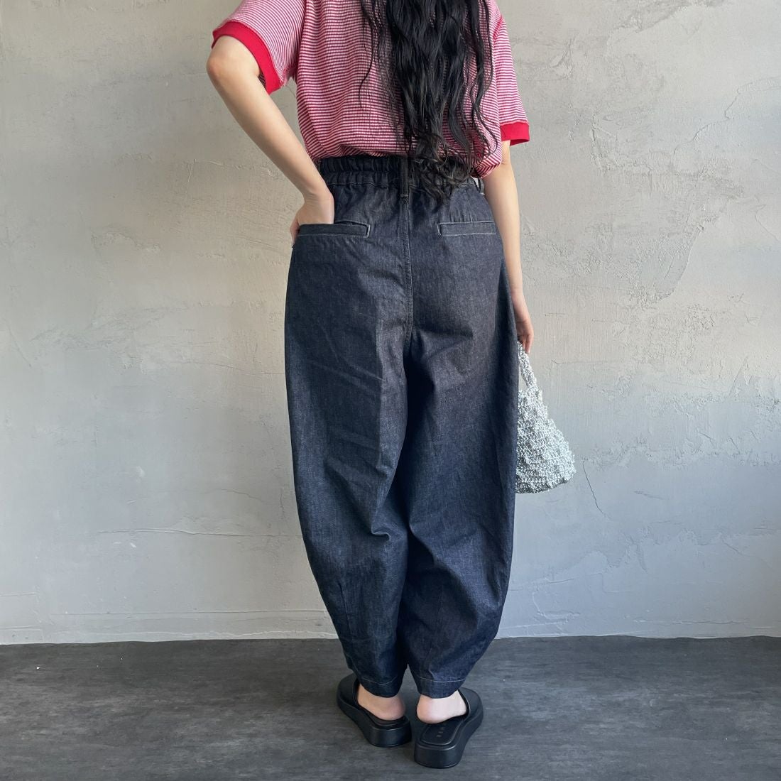 HARVESTY [ハーベスティ] デニムサーカスパンツ [A11801] 98 ONEWASH &&モデル身長：156cm 着用サイズ：0&&