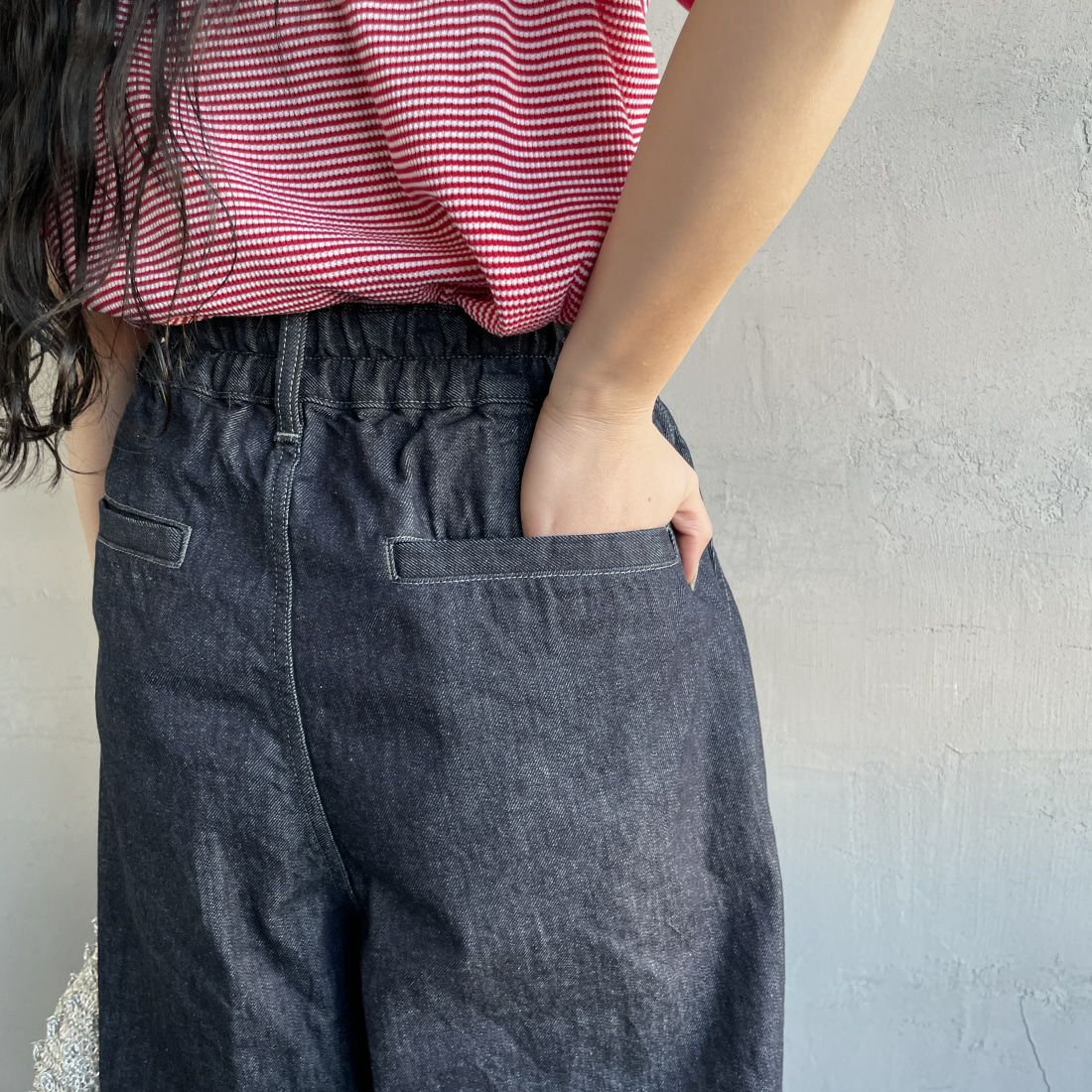 HARVESTY [ハーベスティ] デニムサーカスパンツ [A11801] 98 ONEWASH &&モデル身長：156cm 着用サイズ：0&&