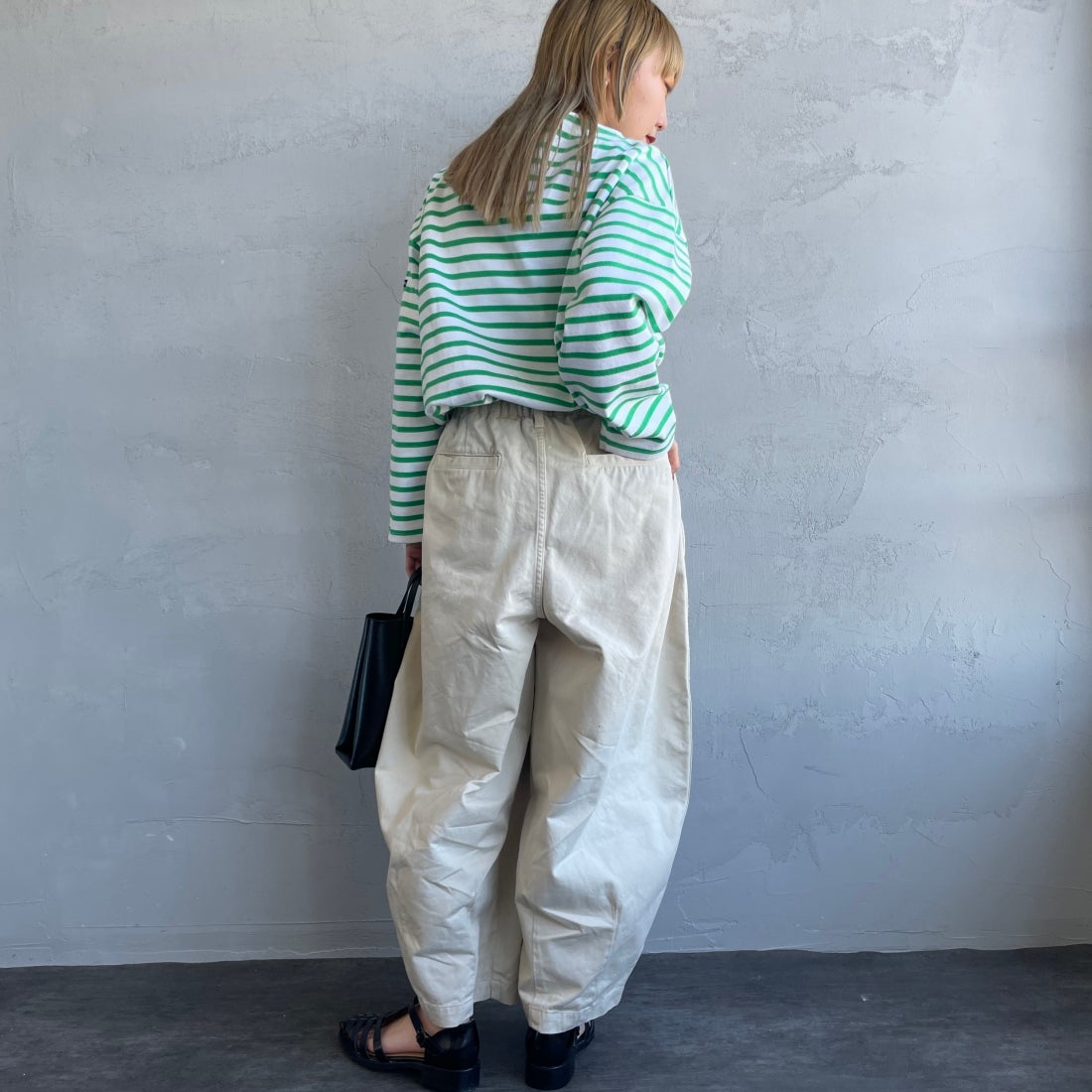 HARVESTY [ハーベスティ] サーカスパンツ [A11709] 31 IVORY &&モデル身長：156cm 着用サイズ：1&&