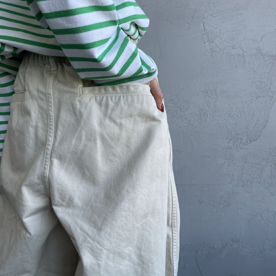 HARVESTY [ハーベスティ] サーカスパンツ [A11709] 31 IVORY &&モデル身長：156cm 着用サイズ：1&&