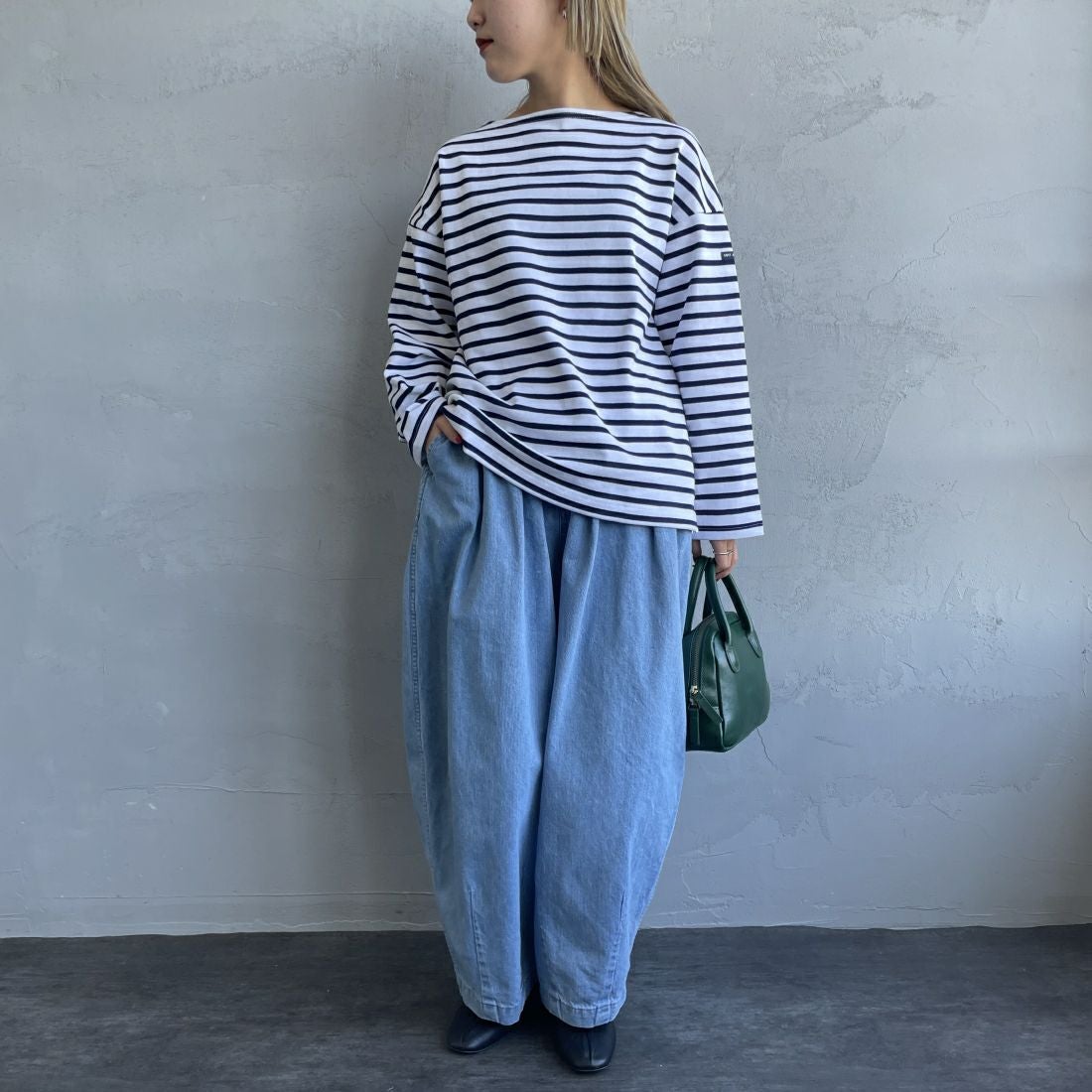 HARVESTY [ハーベスティ] デニムサーカスパンツ [A11801] 93 L.BLUE &&モデル身長：156cm 着用サイズ：1&&