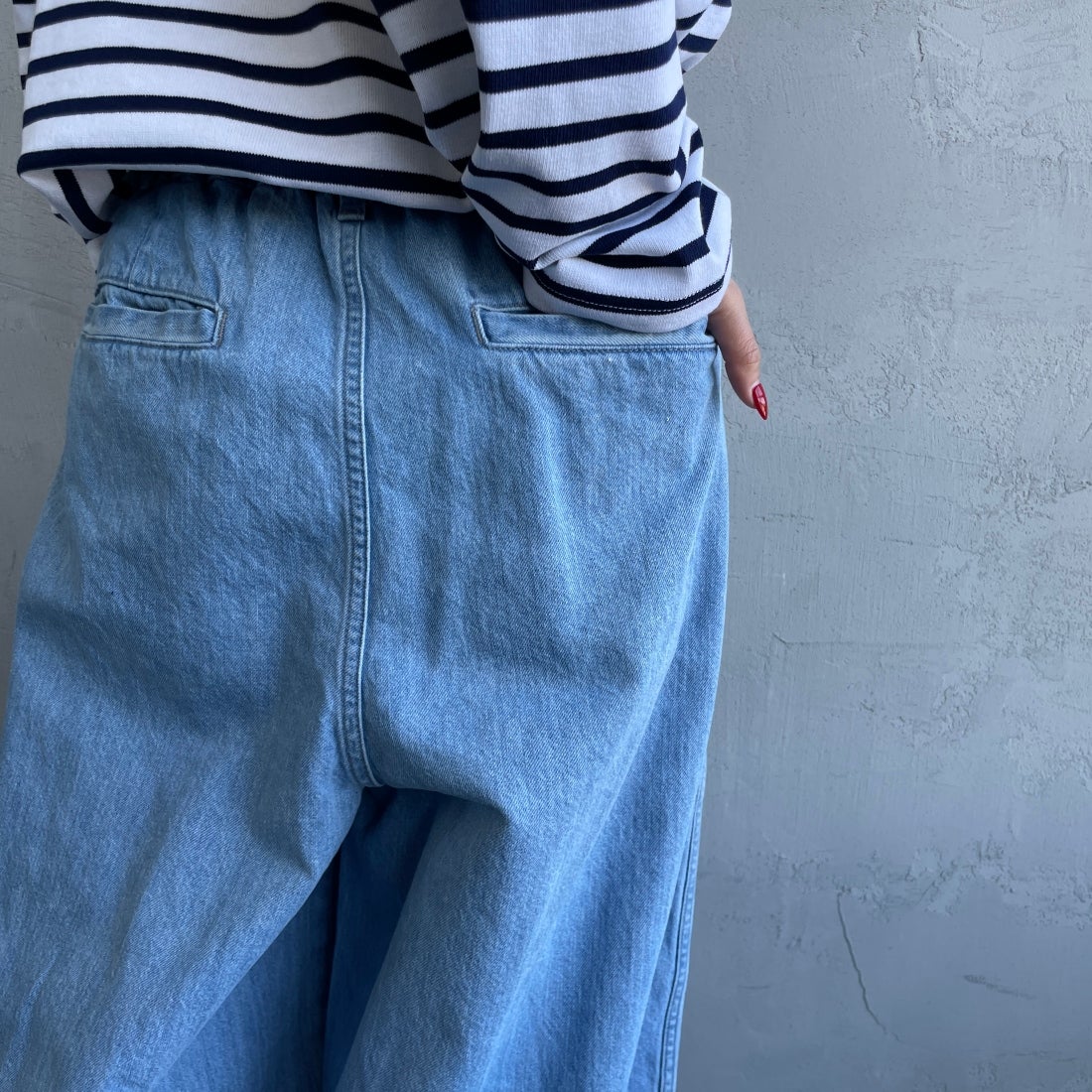 HARVESTY [ハーベスティ] デニムサーカスパンツ [A11801] 93 L.BLUE &&モデル身長：156cm 着用サイズ：1&&