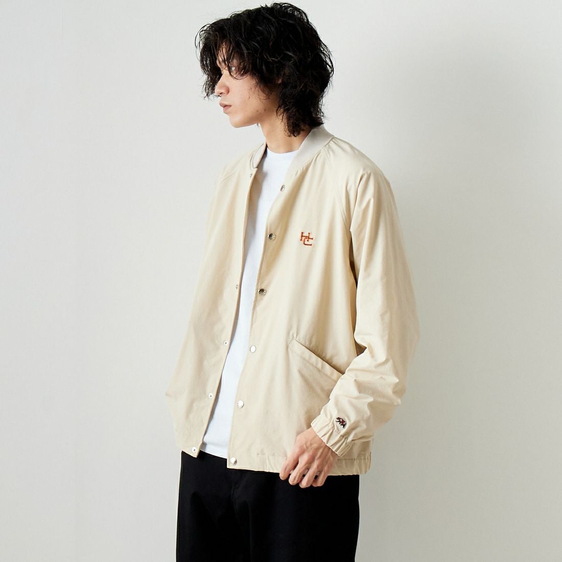 HELLO CALIF [ハローカリフ] ビーチジャケット [HC-241-013] OFF &&モデル身長：182cm 着用サイズ：L&&