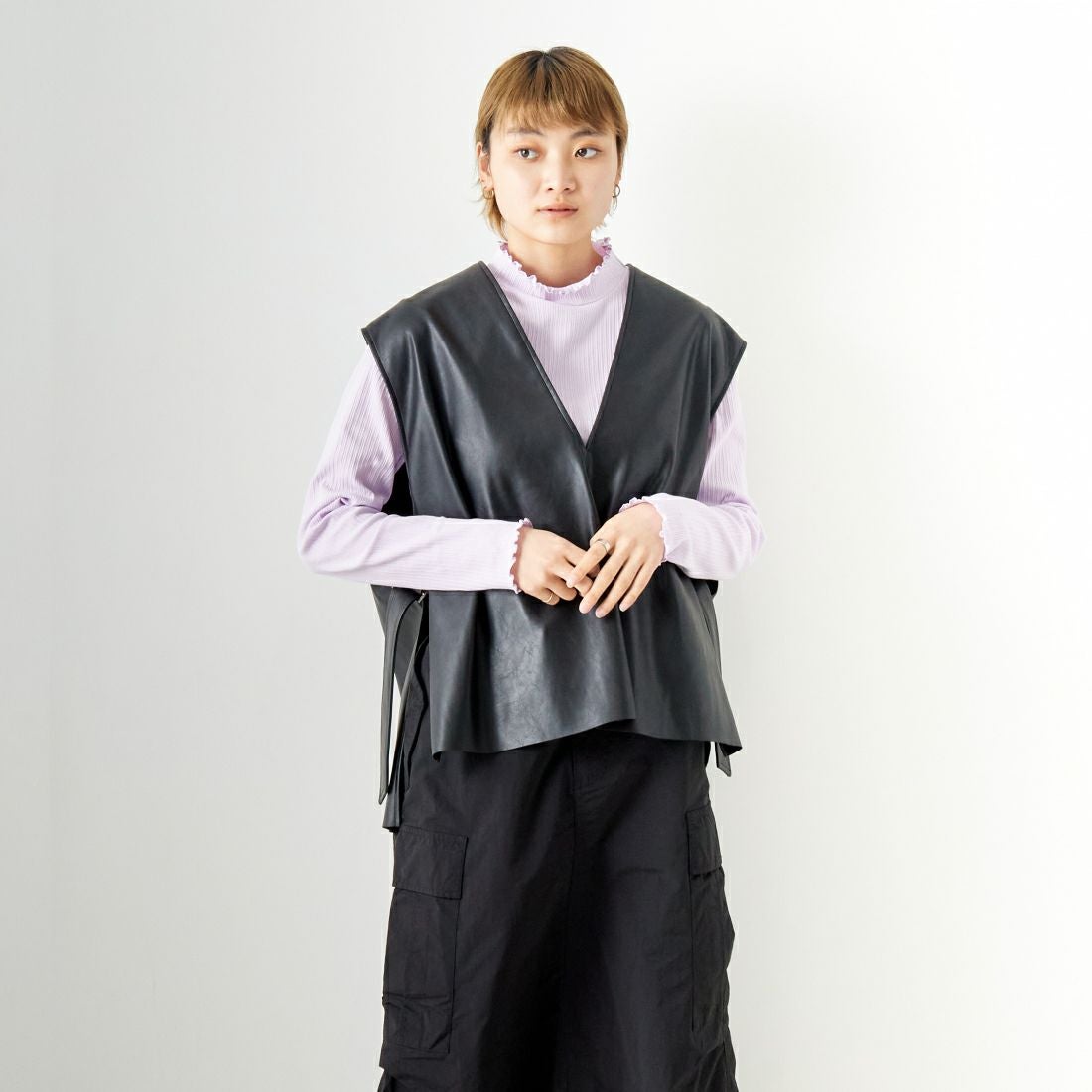 12 BLACK&&モデル身長：160cm 着用サイズ：F&&