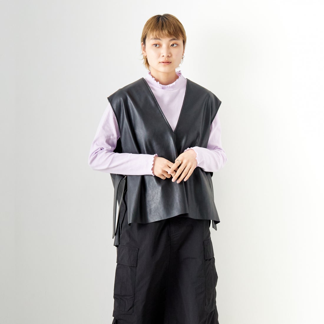 12 BLACK&&モデル身長：160cm 着用サイズ：F&&