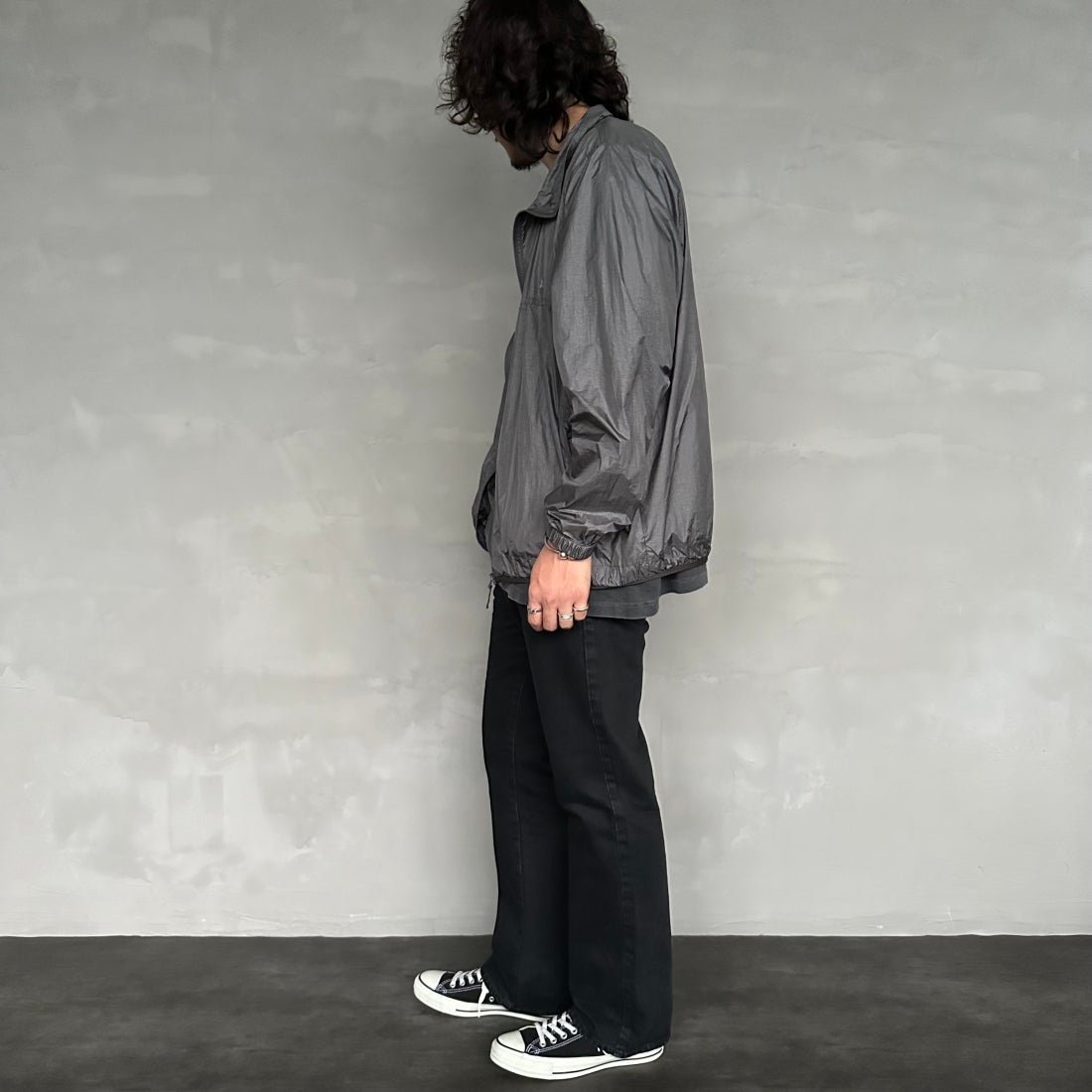 frostline [フロストライン] 別注 フルジップジャケット [FL1-JK-IN4-JF] CHARCOAL&&モデル身長：173cm 着用サイズ：M&&