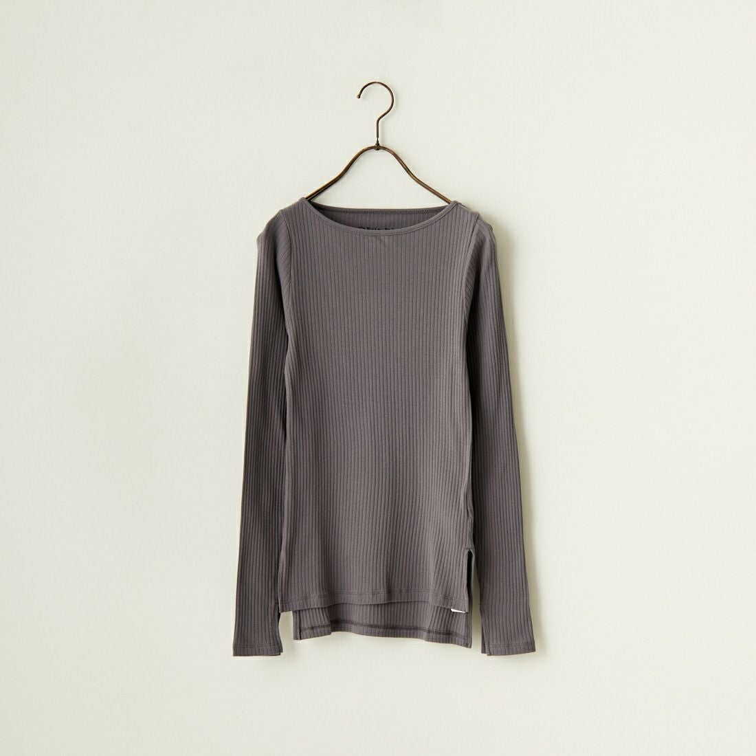 Noir Fabrik [ヌワールファブリック] ボートネックロングスリーブリブTシャツ [JFS-C021] CHARCOAL