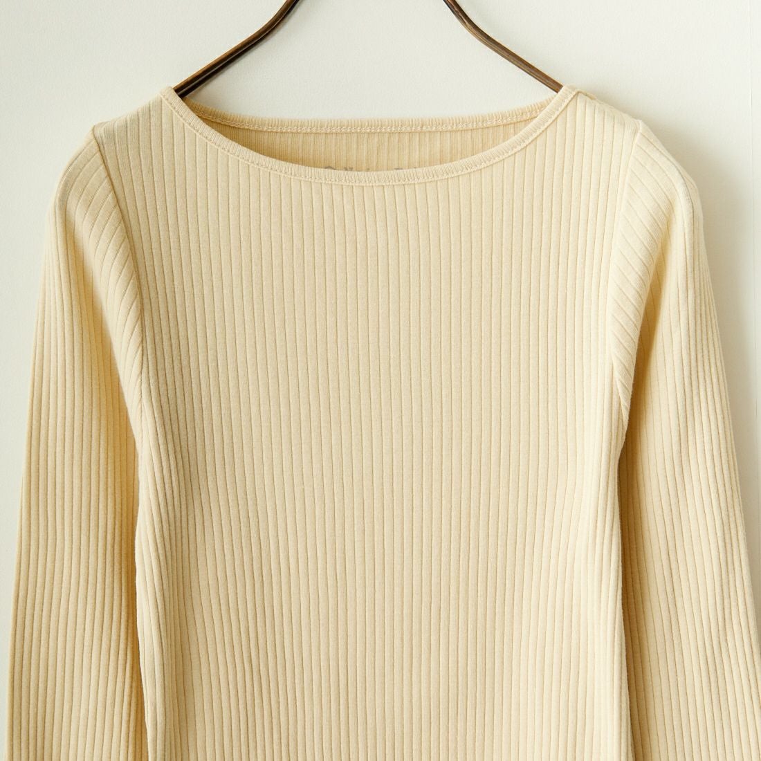 Noir Fabrik [ヌワールファブリック] ボートネックロングスリーブリブTシャツ [JFS-C021] BEIGE