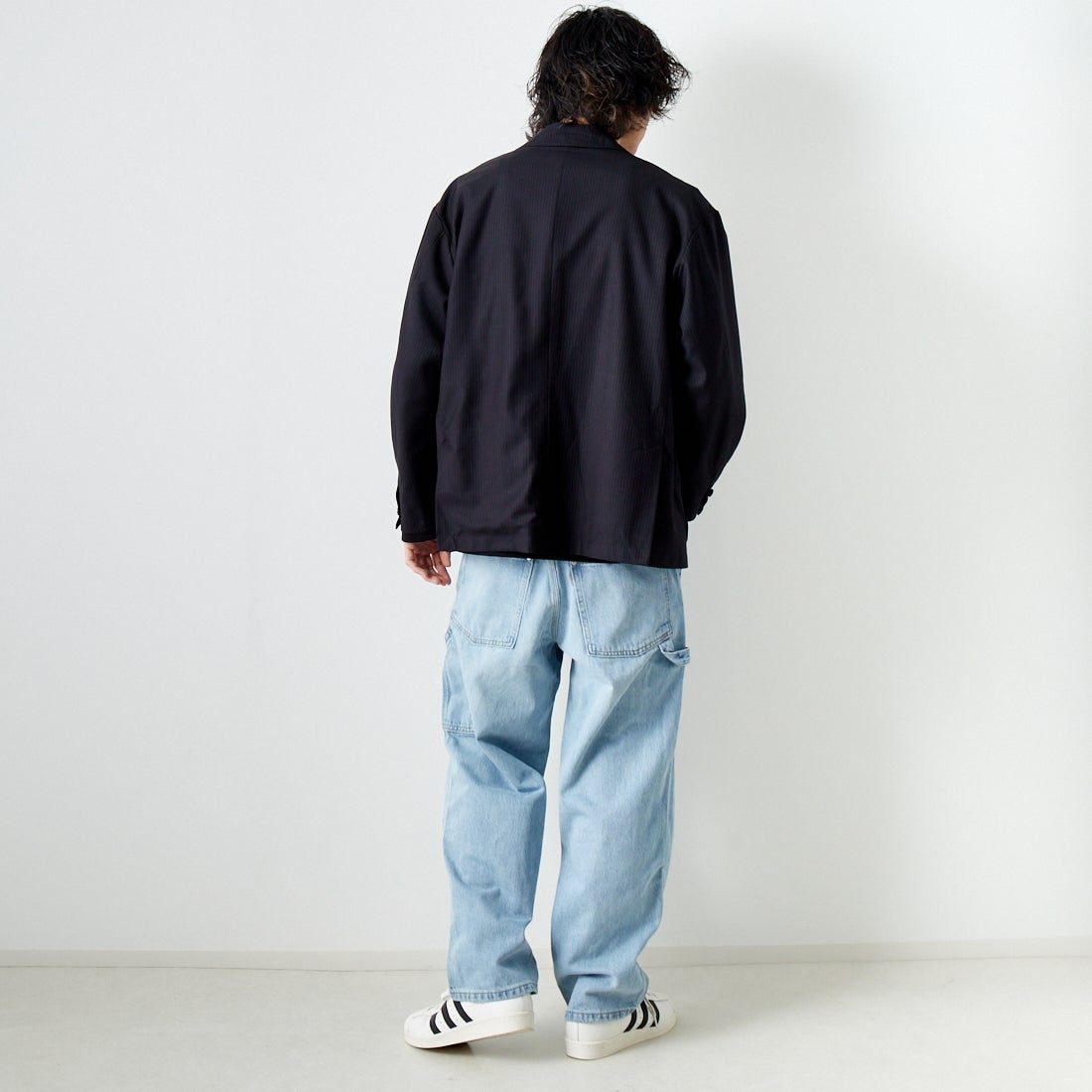 Noir Fabrik [ヌワールファブリック] ワイドジャケット [NF-241-018] BLACK ST &&モデル身長：182cm 着用サイズ：M&&