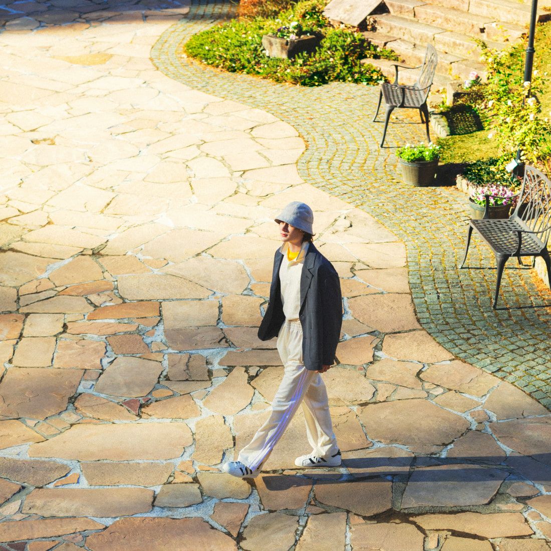 Noir Fabrik [ヌワールファブリック] ワイドジャケット [NF-241-018] BLACK ST &&モデル身長：180cm 着用サイズ：L&&