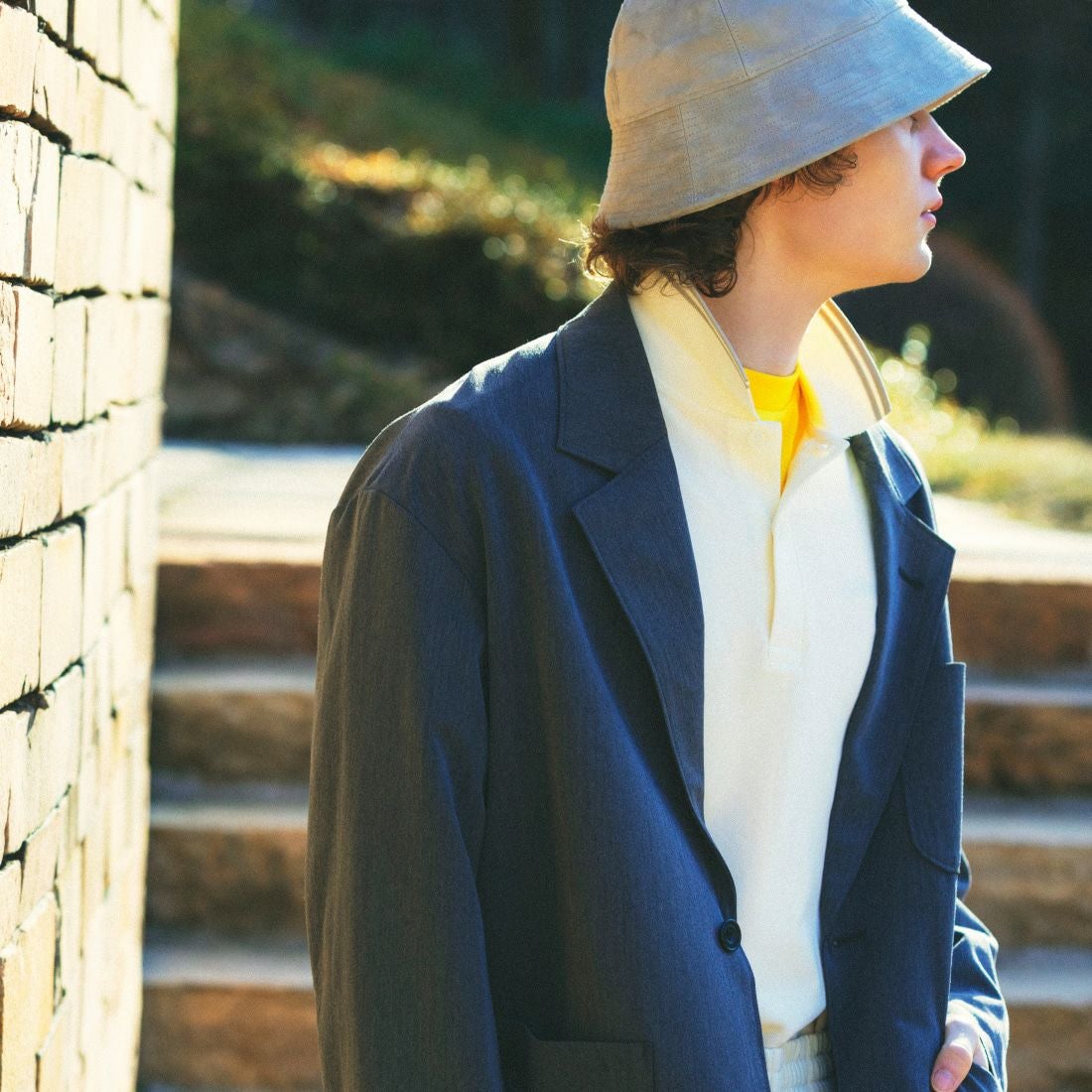 Noir Fabrik [ヌワールファブリック] ワイドジャケット [NF-241-018] BLACK ST &&モデル身長：180cm 着用サイズ：L&&