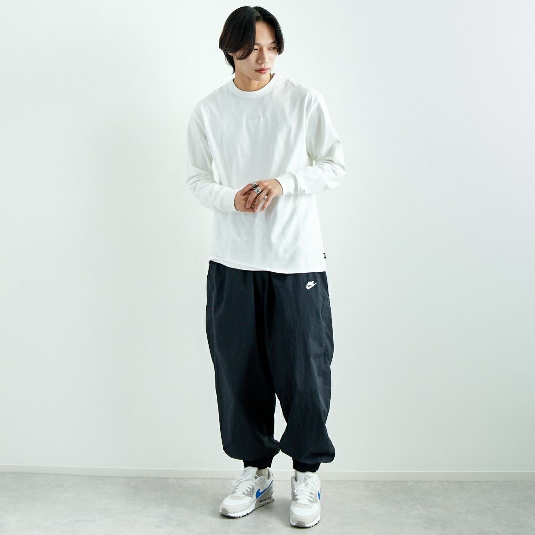 NIKE [ナイキ] ロングスリーブTシャツ [DO7391] 100 ﾎﾜｲﾄ &&モデル身長：179cm 着用サイズ：M&&