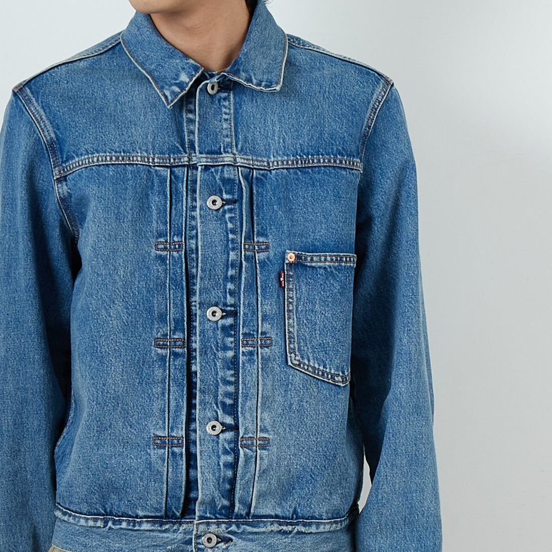 LEVI'S [リーバイス] TYPE1 トラッカージャケット [A3174-00] 04 DANCING &&モデル身長：179cm 着用サイズ：M&&