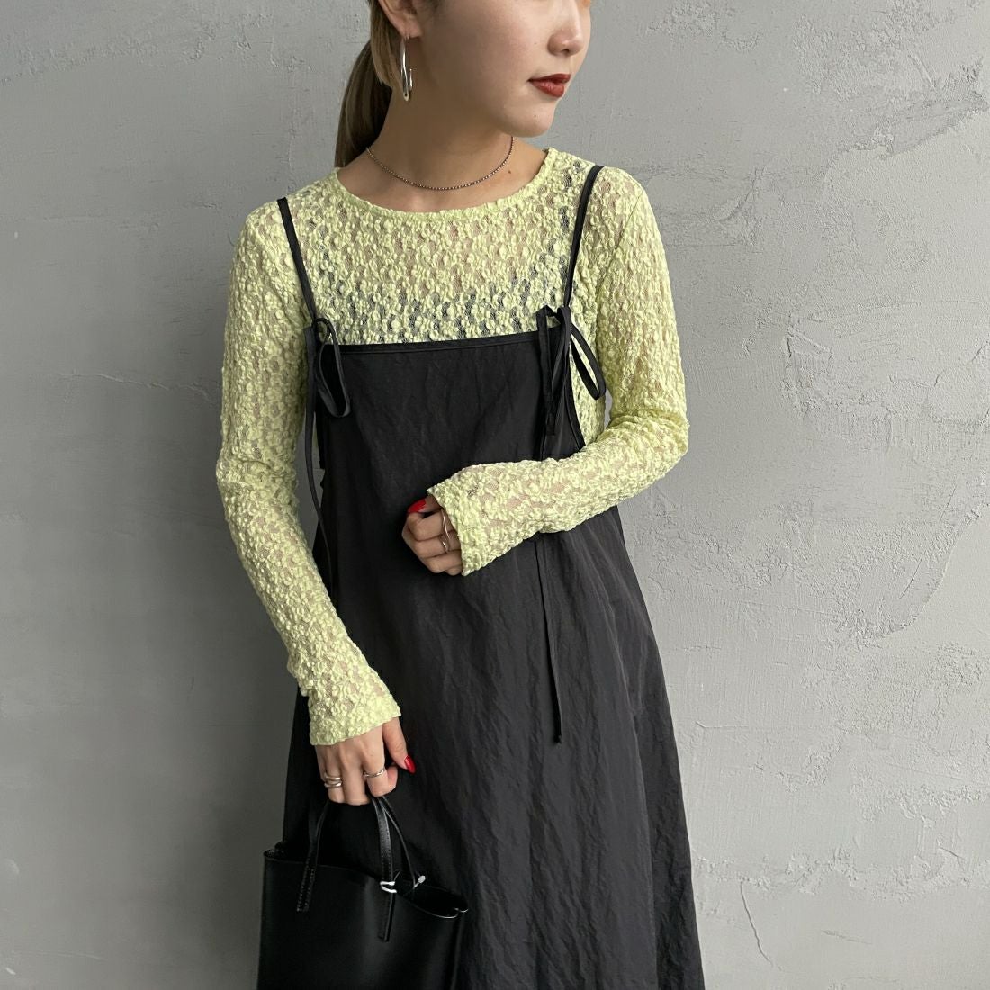 041 ｲｴﾛｰ&&モデル身長：156cm 着用サイズ：F&&