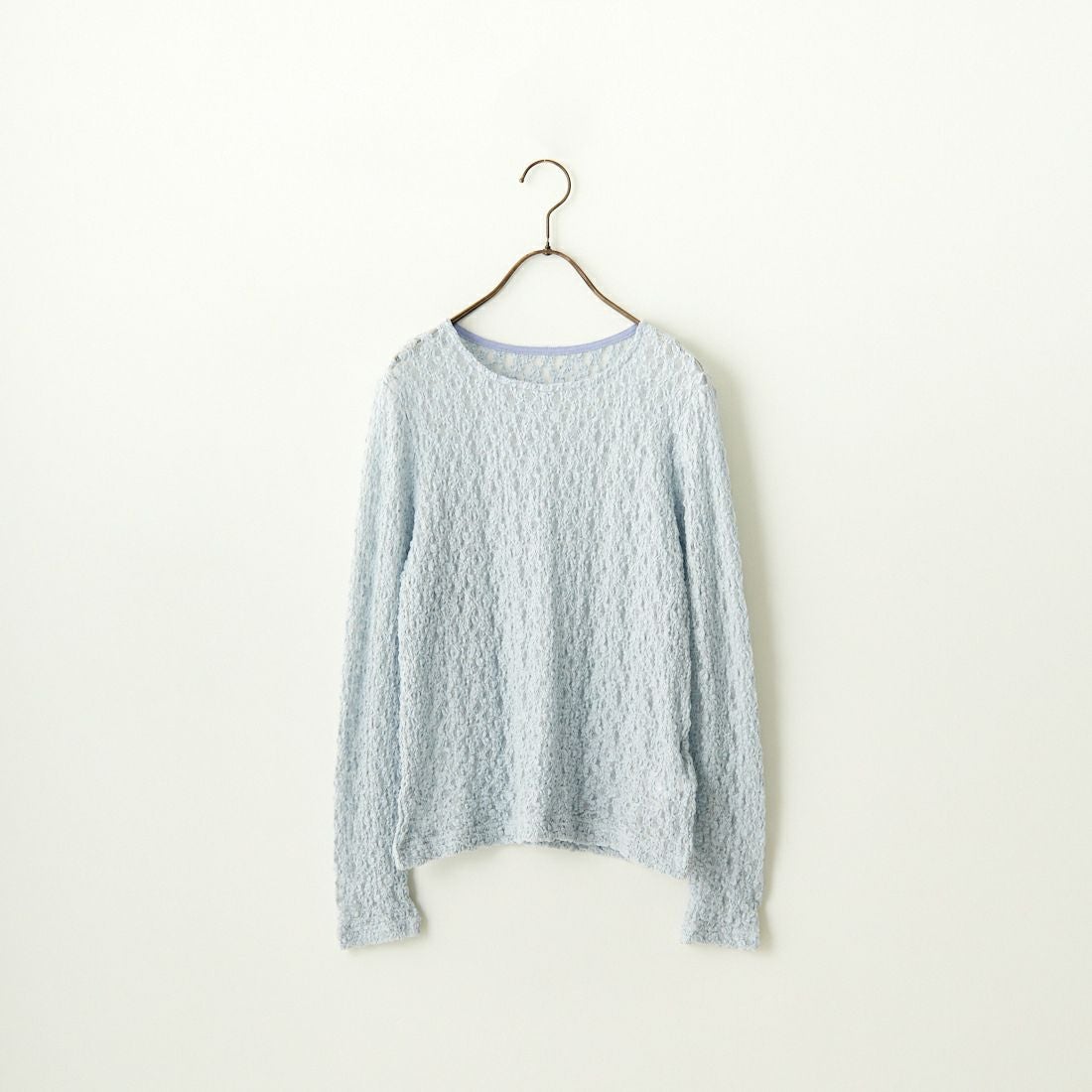 Jeans Factory Clothes [ジーンズファクトリークローズ] レース柄クルーネックシアーカットソー [21241058] 073 ｻｯｸｽ