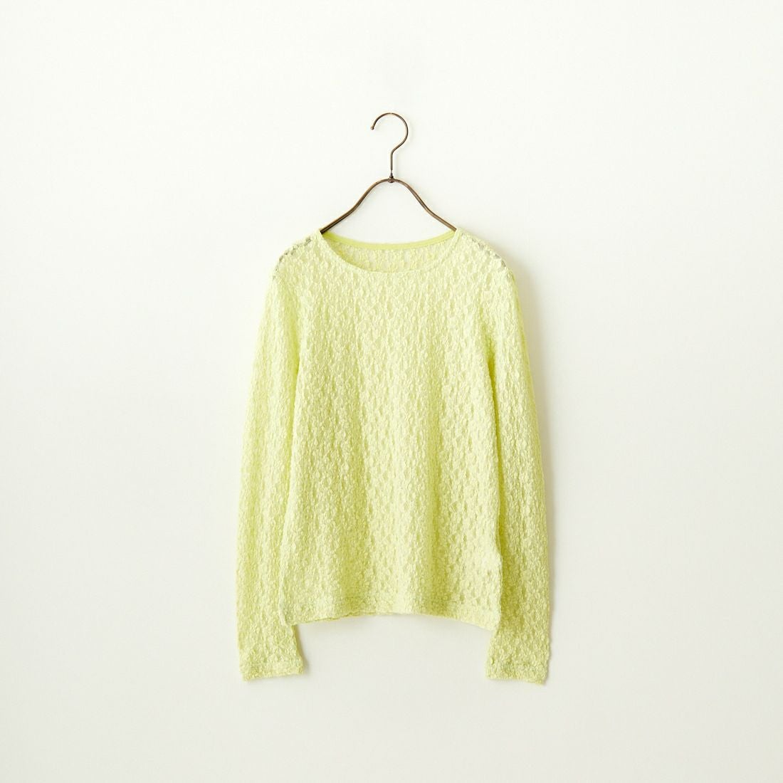 Jeans Factory Clothes [ジーンズファクトリークローズ] レース柄クルーネックシアーカットソー [21241058] 073 041 ｲｴﾛｰ