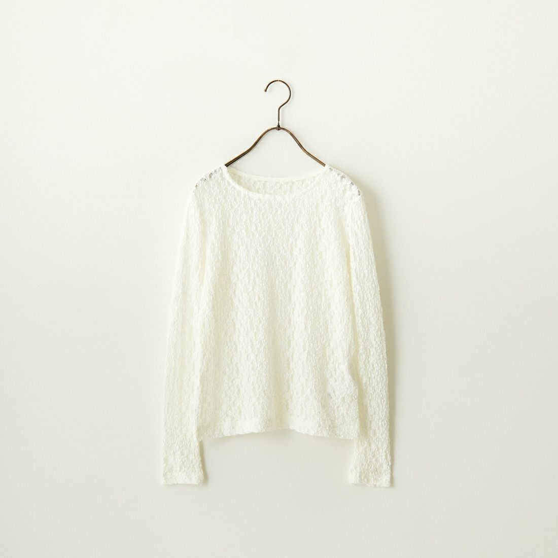 Jeans Factory Clothes [ジーンズファクトリークローズ] レース柄クルーネックシアーカットソー [21241058] 031 ｵﾌ
