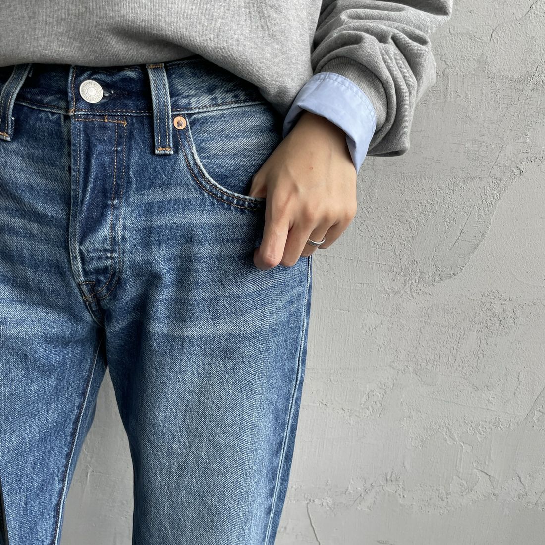 LEVI'S [リーバイス 90S 501デニム [A1959-00] 63 GET ON &&モデル身長：160cm 着用サイズ：25&&