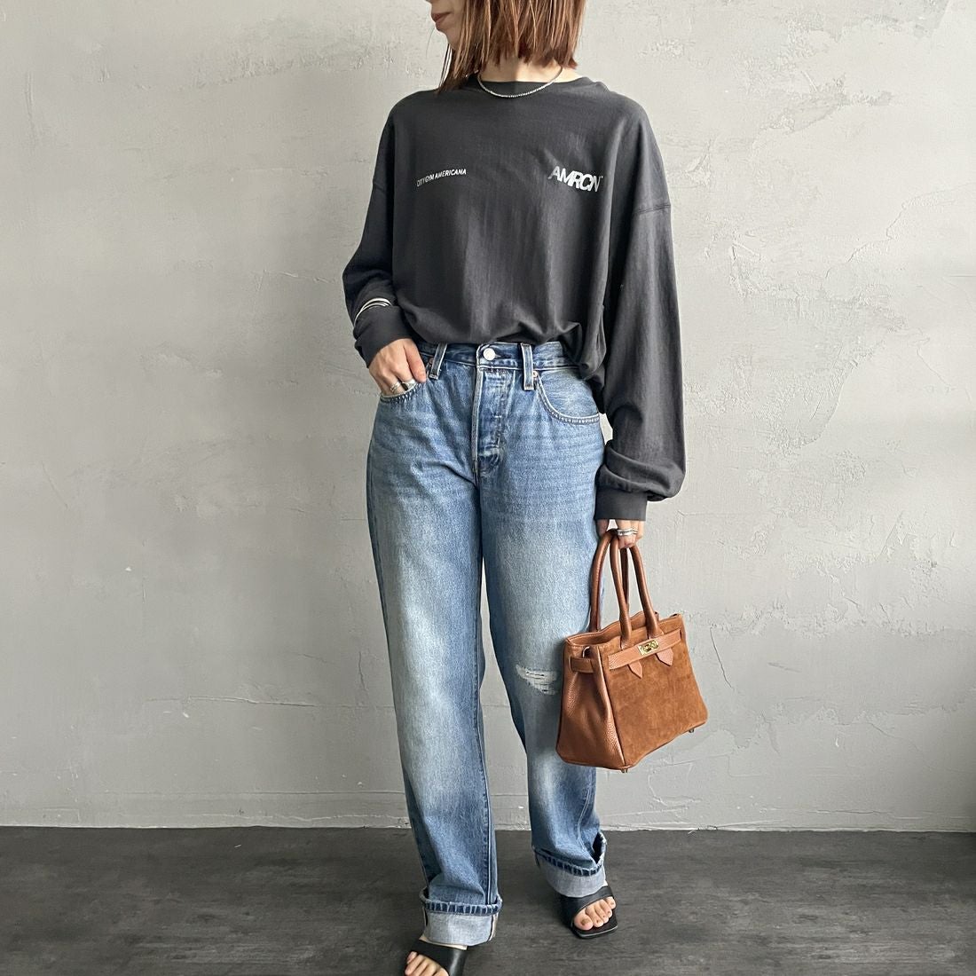 LEVI'S [リーバイス 90S 501デニム [A1959-00] 85 &&モデル身長：158cm 着用サイズ：26&&