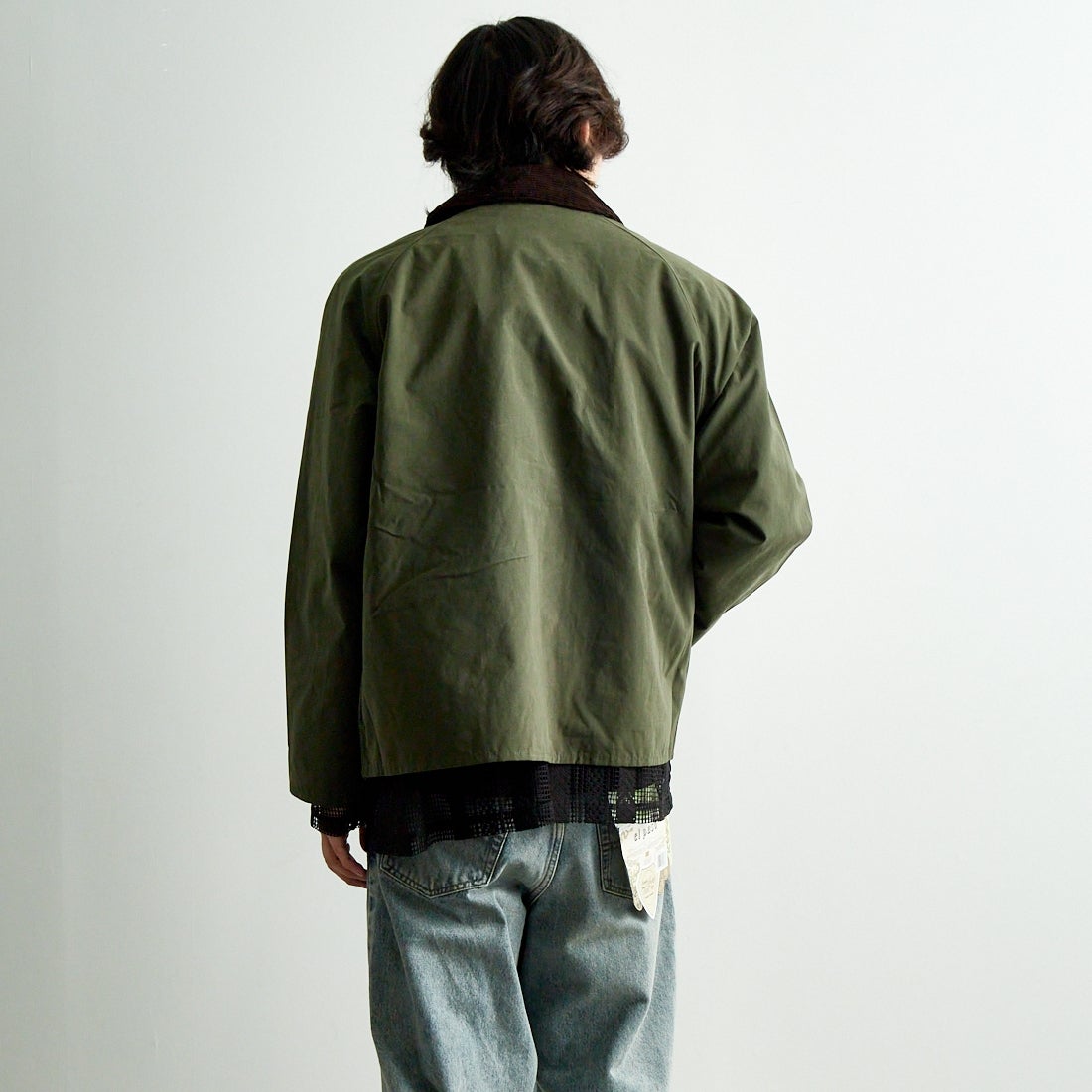 Barbour [バブアー] トランスポート ピーチスキンノンオイルドジャケット [MCA0931] SAGE &&モデル身長：179cm 着用サイズ：38&&