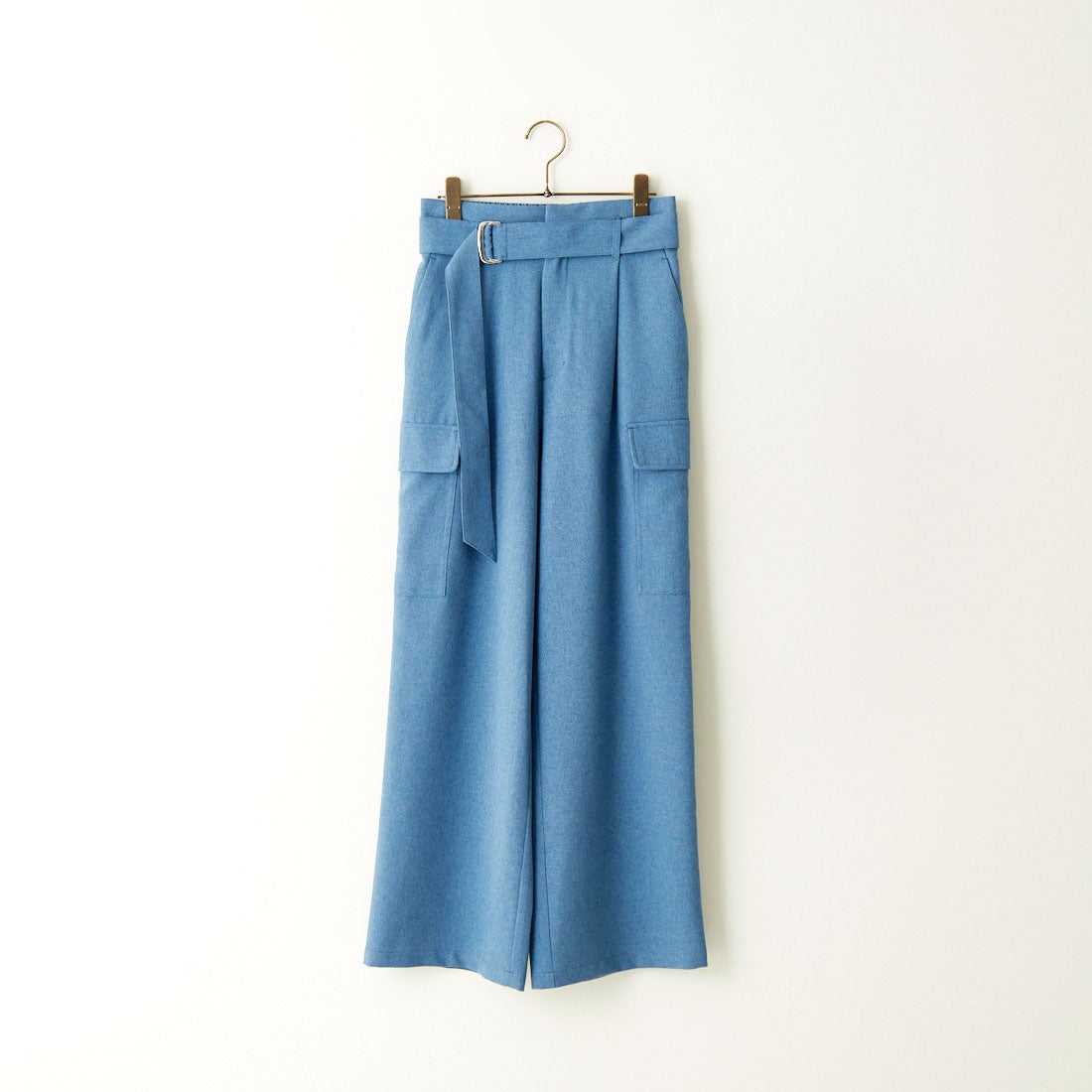 Jeans Factory Clothes [ジーンズファクトリークローズ] ベルト付き サイドカーゴポケットワイドパンツ [21241060] 070 ﾌﾞﾙｰ