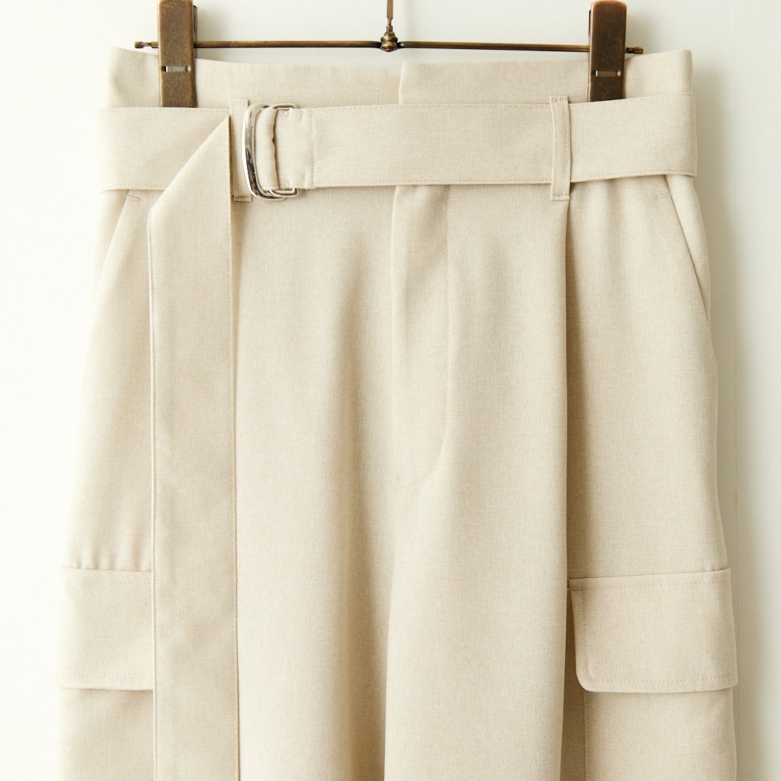 Jeans Factory Clothes [ジーンズファクトリークローズ] ベルト付き サイドカーゴポケットワイドパンツ [21241060] 032 ｴｸﾘｭ