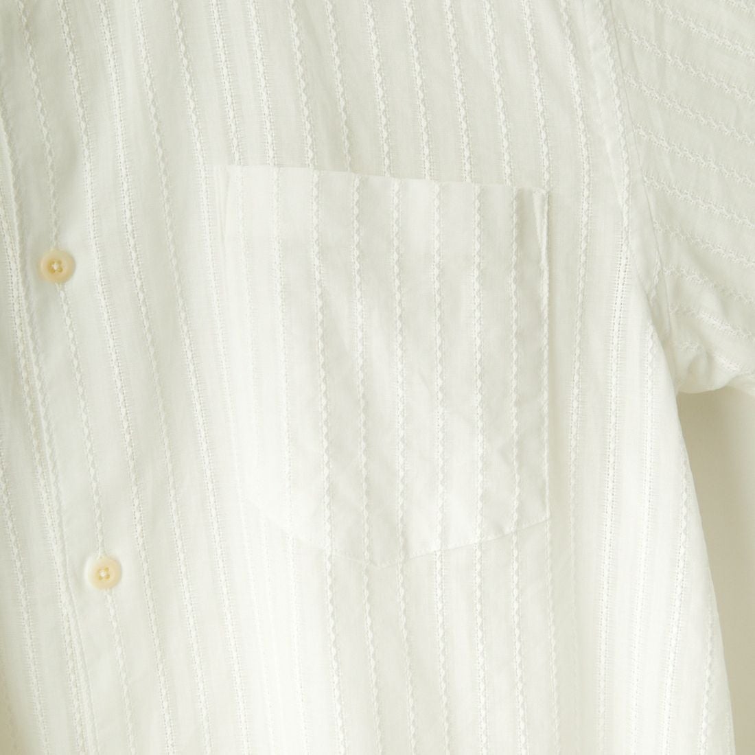 Noir Fabrik [ヌワールファブリック] カラミストライプ ロングスリーブ レギュラーカラーシャツ [JFCM-PS42-01] WHITE