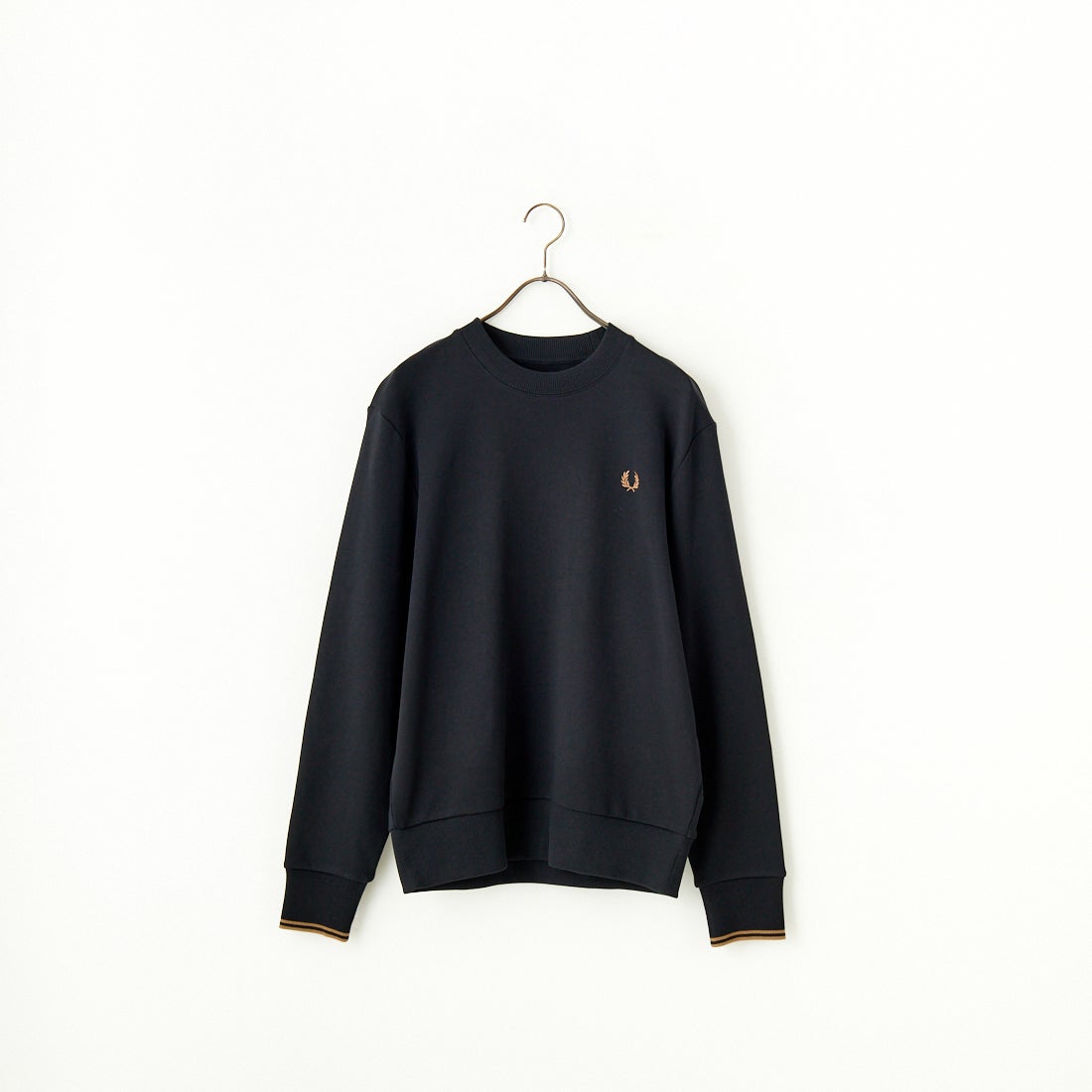 FRED PERRY [フレッドペリー] ワンポイント刺繍 クルーネックスウェット [M7535] S77 BLK/SH