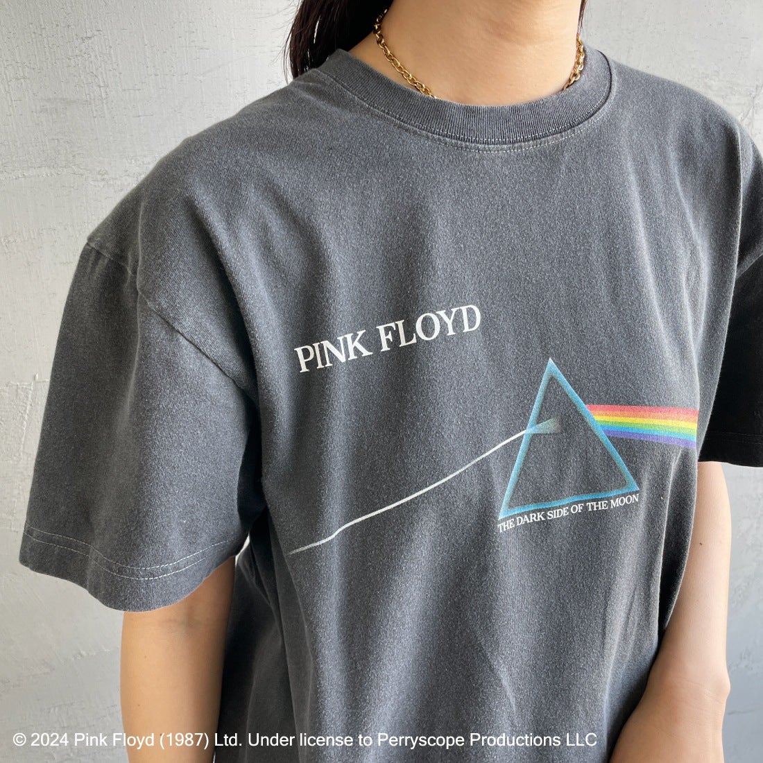 GOOD ROCK SPEED [グッドロックスピード] 別注 PINK FLOYD ロックプリントTシャツ [INTN-007-JF] CHARCOAL&&モデル身長：163cm　着用サイズ：F&&