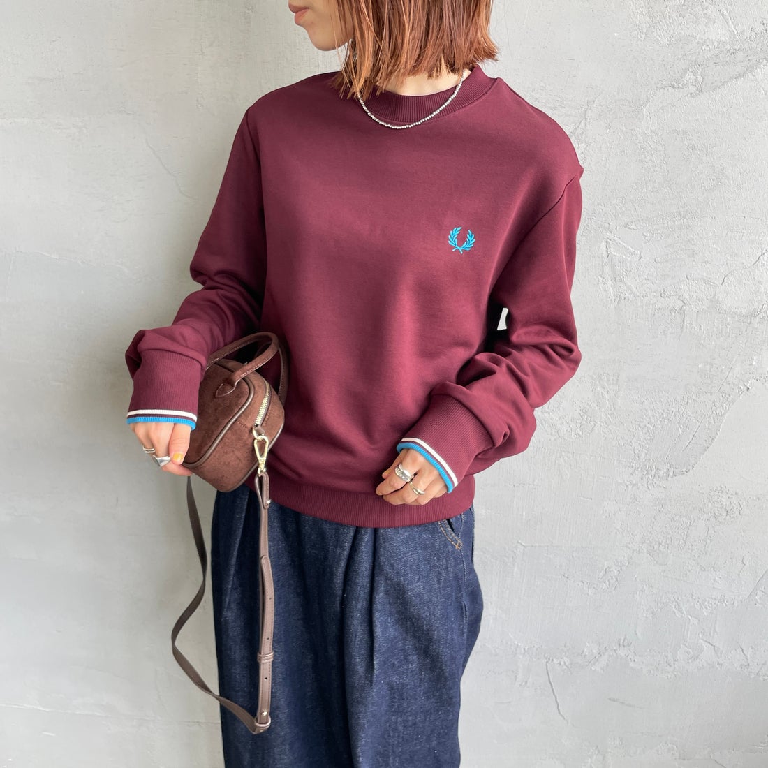 FRED PERRY [フレッドペリー] ワンポイント刺繍 クルーネック