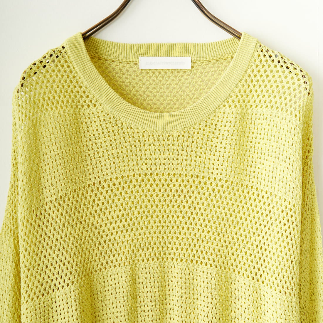 Jeans Factory Clothes [ジーンズファクトリークローズ] 透かし編みボーダーニット [116-5025] LIME