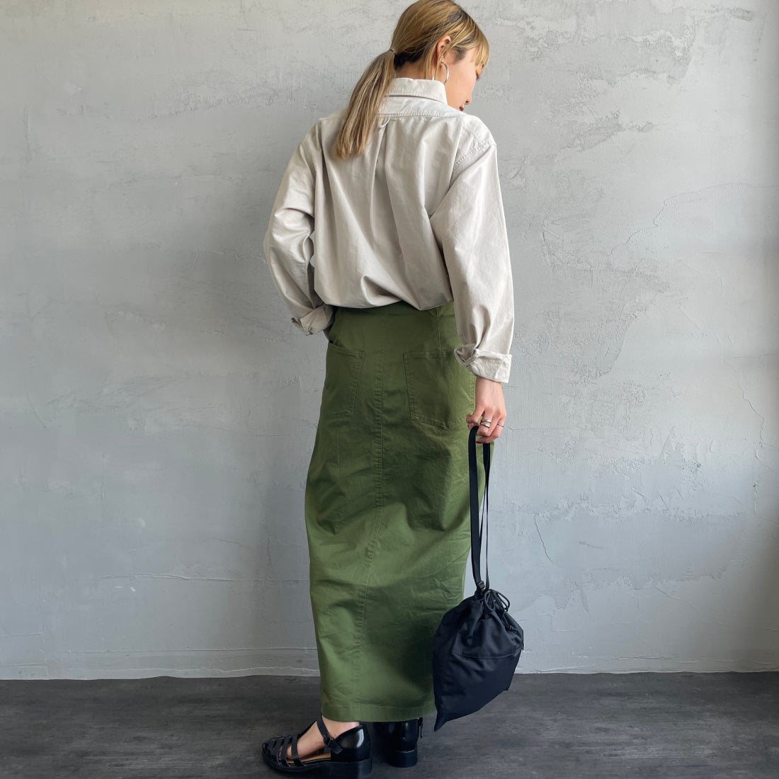 DANTON [ダントン] オックスフォード ラウンドカラーシャツ [DT-B0281SOX] OYSTER &&モデル身長：156cm 着用サイズ：36&&