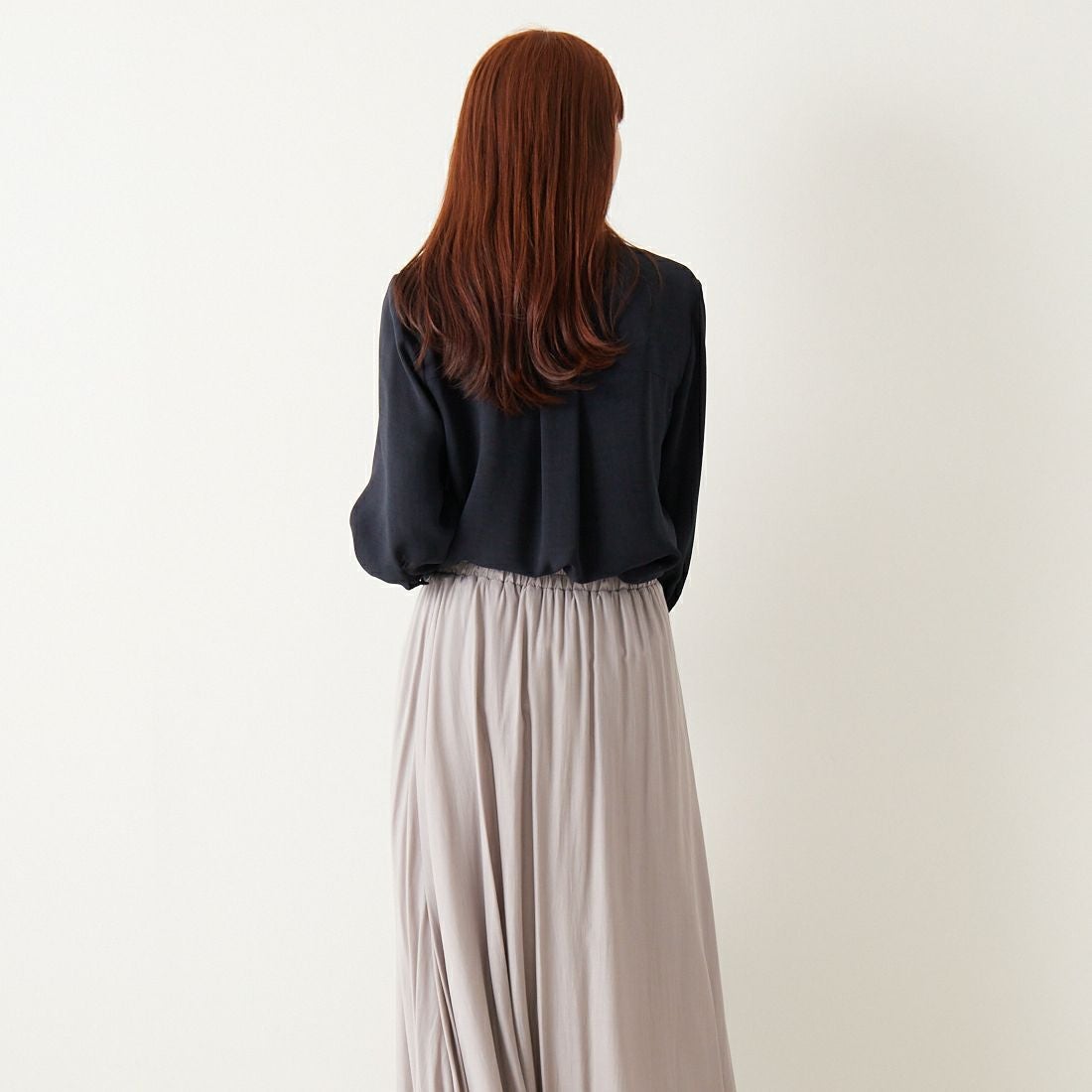 Jf Ready Made [ジェイエフレディメイド] エアリースカート [963-27201] 07 Lｸﾞﾚｰ &&モデル身長：167cm 着用サイズ：F&&