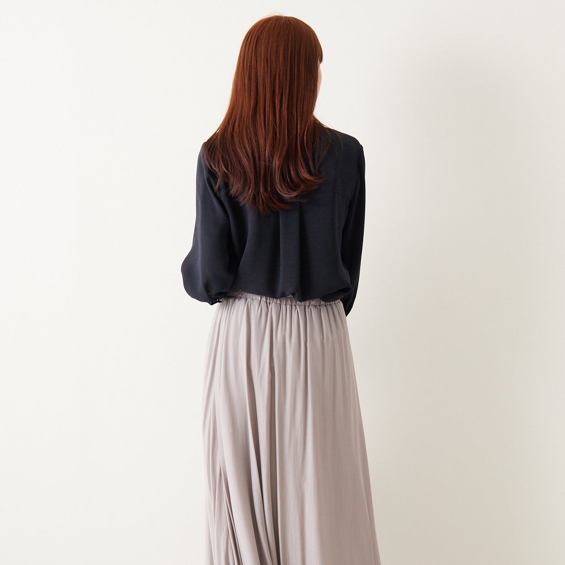 Jf Ready Made [ジェイエフレディメイド] エアリースカート [963-27201] 07 Lｸﾞﾚｰ &&モデル身長：167cm 着用サイズ：F&&