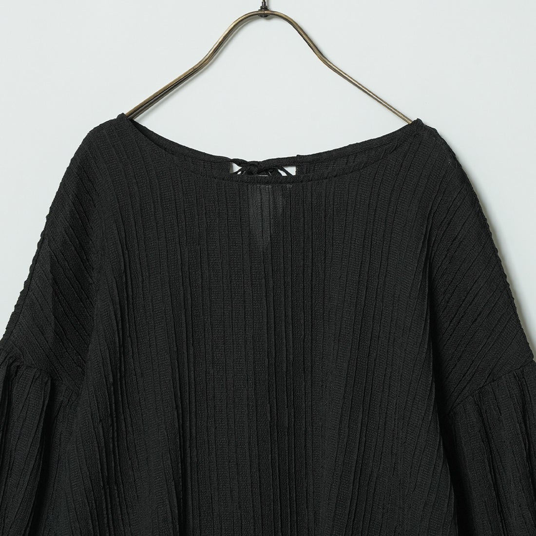 Jf Ready Made [ジェイエフレディメイド] シアーリップルバックリボンブラウス [2910309] 801 ﾌﾞﾗｯｸ