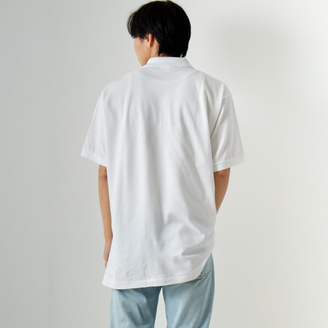 LACOSTE [ラコステ] クラシックフィット ポロシャツ [L1212] 001 WHITE &&モデル身長：179cm 着用サイズ：8&&