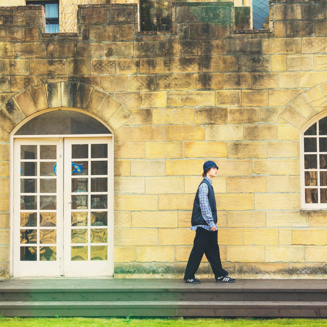 LAVENHAM [ラベンハム] アンワディッド ソーンハム キルティングベスト [LV7045] G95 LAMP B &&モデル身長：180cm 着用サイズ：L&&