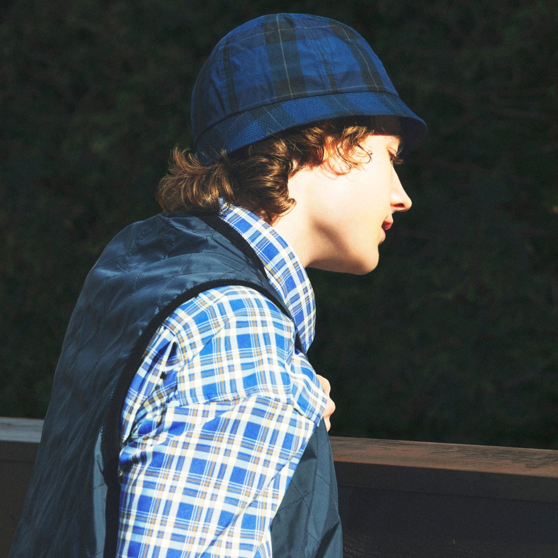 LAVENHAM [ラベンハム] アンワディッド ソーンハム キルティングベスト [LV7045] G95 LAMP B &&モデル身長：180cm 着用サイズ：L&&