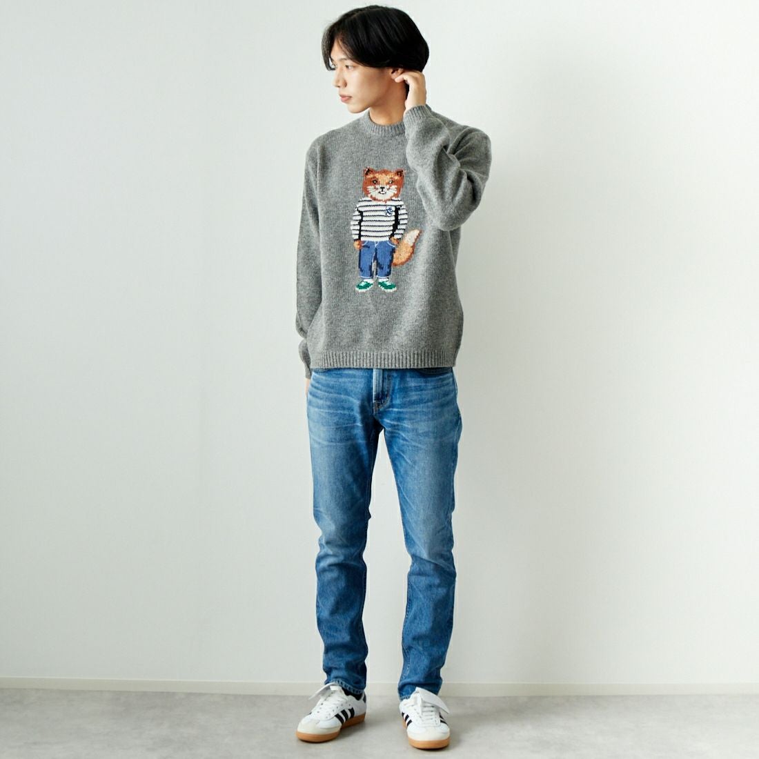 YANUK [ヤヌーク] スリムテーパード VINCENT2/ヴィンセント2 [57241001] OBL &&モデル身長：179cm 着用サイズ：29&&