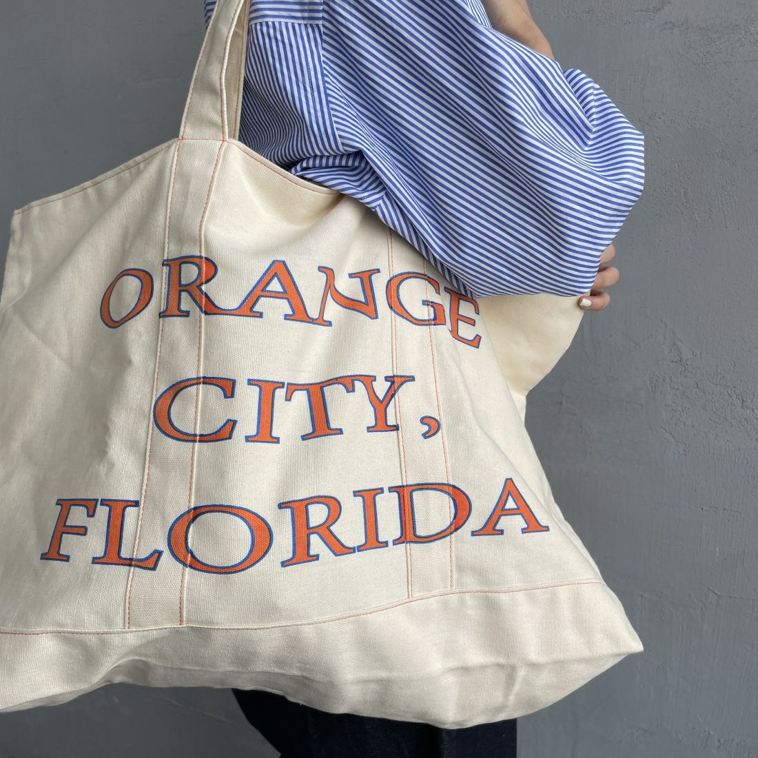 BAGMATI [バグマティ] ダックキャンバス トートバッグ [AN-230626] BEG/ORANGE