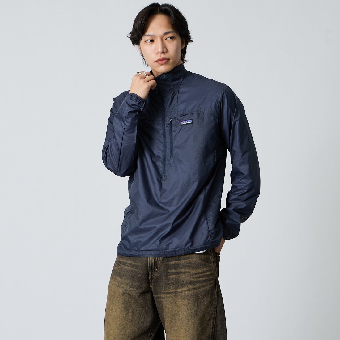 patagonia [パタゴニア] メンズ フーディニ スタッシュ ハーフジッププルオーバー [23410] SMDB &&モデル身長：179cm 着用サイズ：M&&