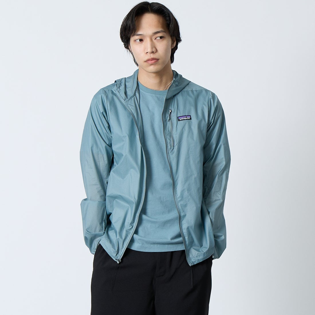 patagonia [パタゴニア] メンズ フーディニ ジャケット [24142] BLSG &&モデル身長：179cm 着用サイズ：M&&