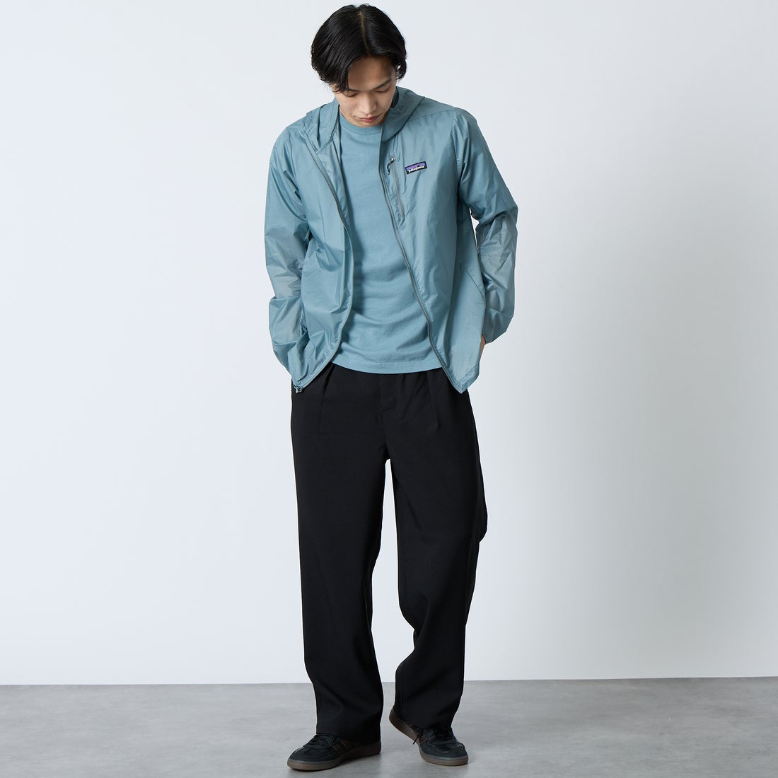 patagonia [パタゴニア] メンズ フーディニ ジャケット [24142] BLSG &&モデル身長：179cm 着用サイズ：M&&