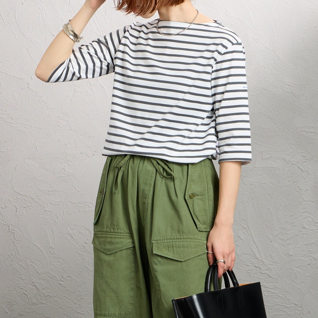 WH/F.GREY&&モデル身長：158cm 着用サイズ：2&&
